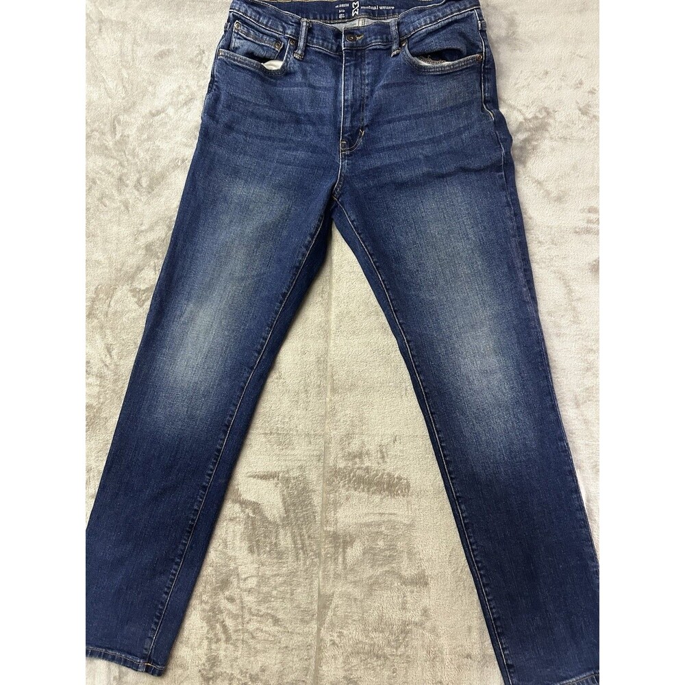 Mutual Weave Athletic Jeans Mens 34x34 Blue Straight Leg Stretch